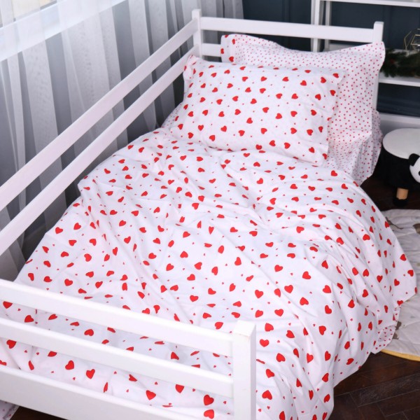 Фото - Комплект постільної білизни MirSon Poplin Line Kids 01 Little Hearts 220х240 (2200009710391)